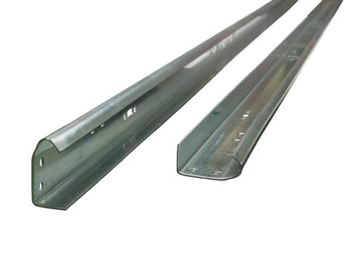 Vertical and horizontal garage door track system components